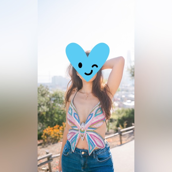 Area butterfly top seen on Dua Lipa and other celeb like Nayeon